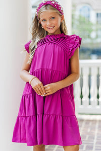 Girls: All About You Magenta Purple Ruffled Dress