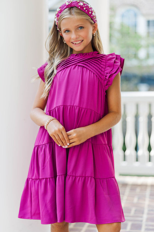 Girls: All About You Magenta Purple Ruffled Dress Shop the Mint Girls: All About You Magenta Purple Ruffled Dress Shop the Mint