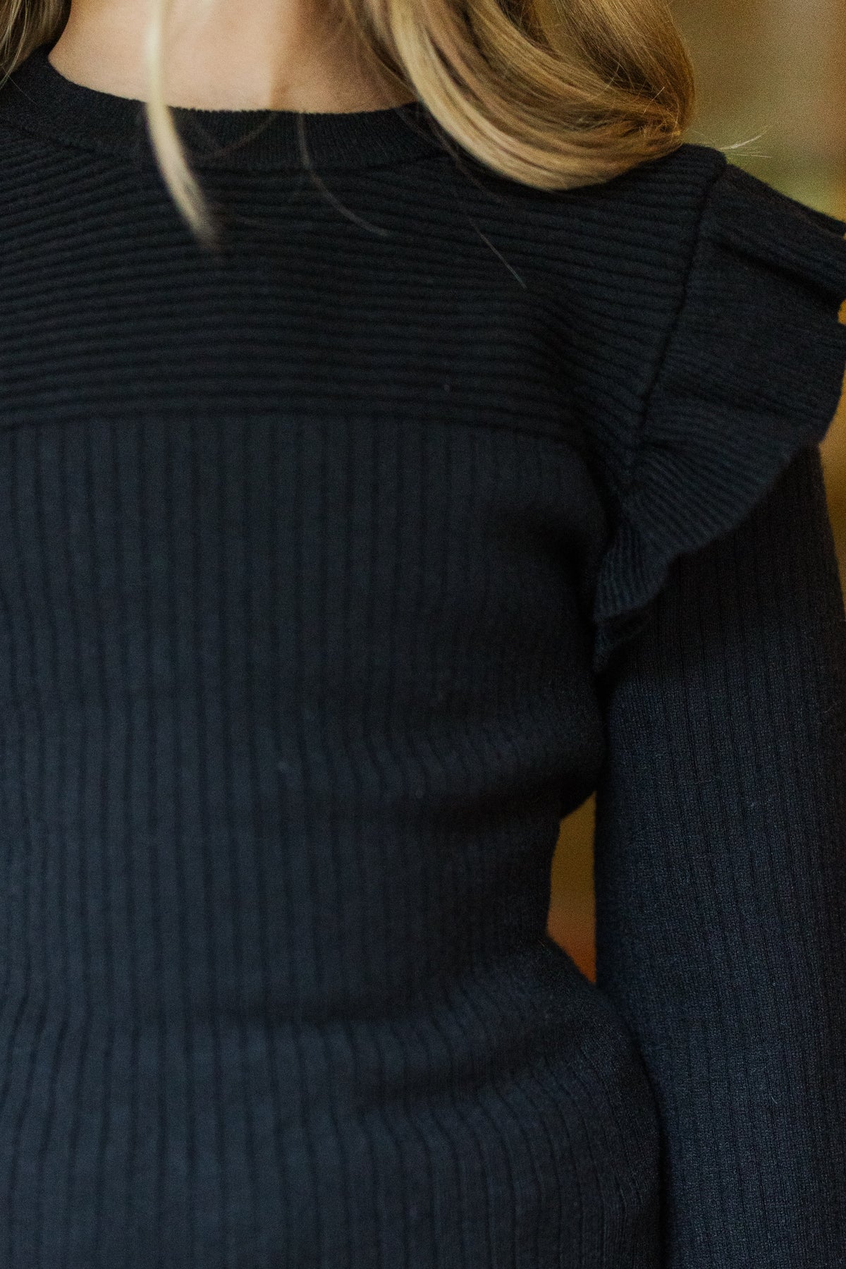 Girls: Reach Out Black Ruffled Sweater – Shop the Mint