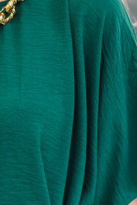 Happy Thoughts Emerald Green Tied Blouse