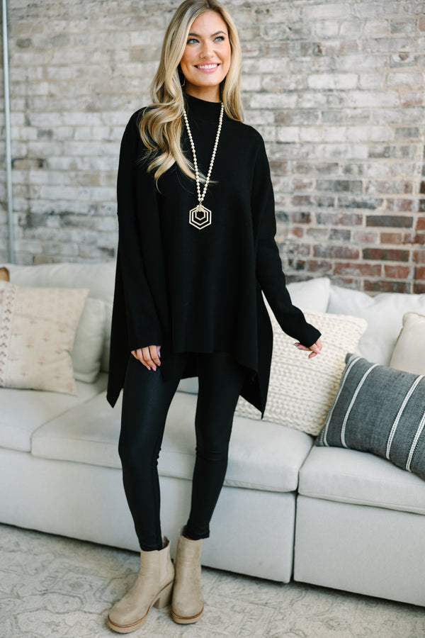 Going With You Black Mock Neck Sweater
