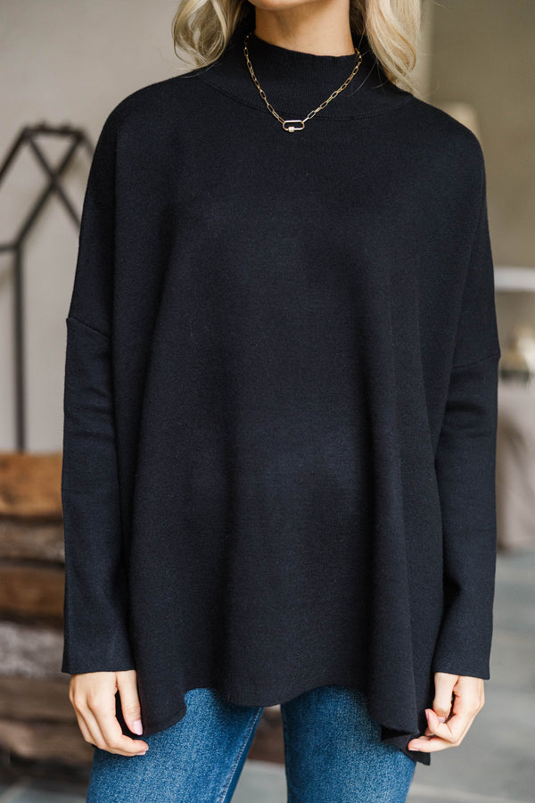 Going With You Black Mock Neck Sweater