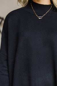 Going With You Black Mock Neck Sweater