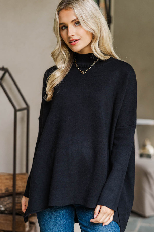 Going With You Black Mock Neck Sweater
