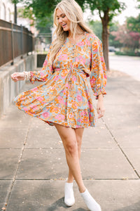 It's About Time Sage Green Floral Dress
