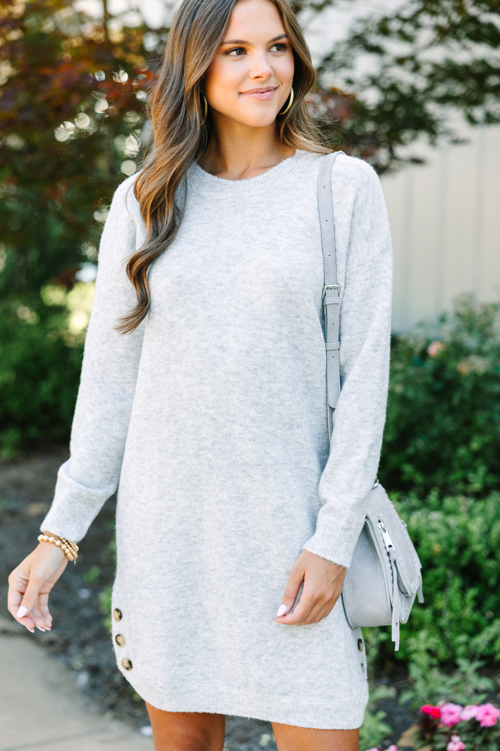Feeling So Chipper Heather Gray Cowl Neck Sweater