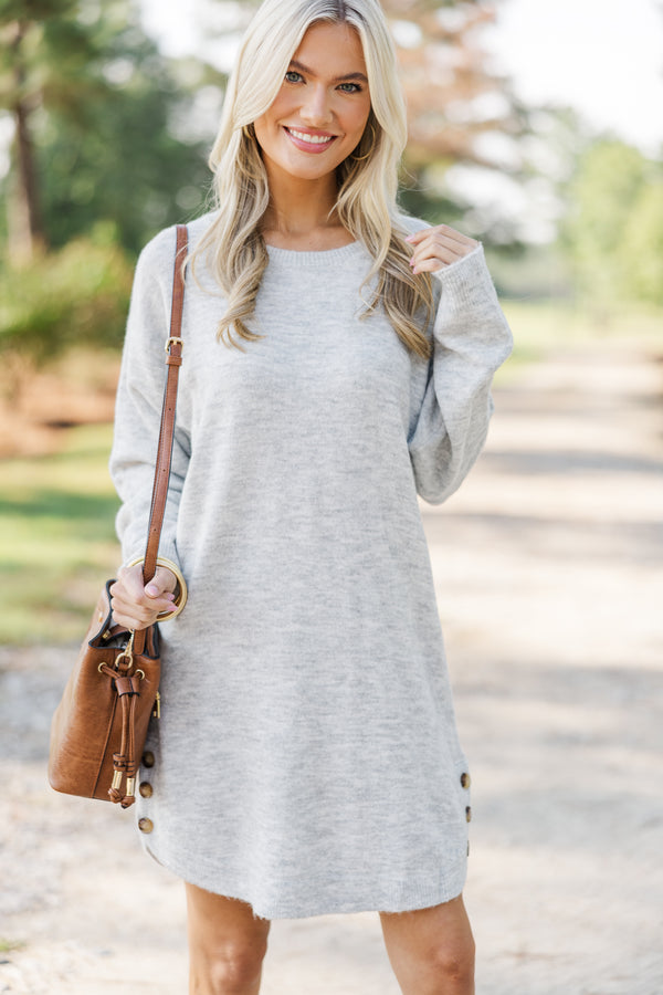 Feeling Your Best Heather Gray Sweater Dress