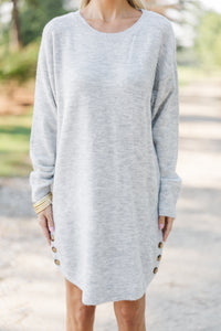 Feeling Your Best Heather Gray Sweater Dress