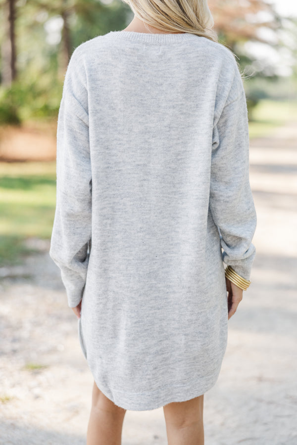 Feeling Your Best Heather Gray Sweater Dress