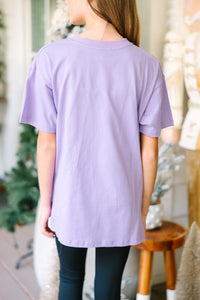 Girls: Lavender Purple Graphic Tee