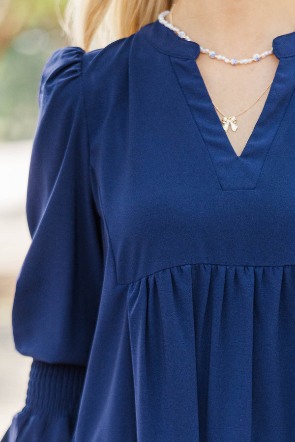 In Your Happy Place Navy Blue Dress