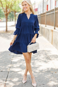 In Your Happy Place Navy Blue Dress