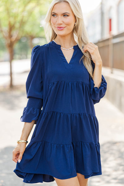 In Your Happy Place Navy Blue Dress – Shop the Mint