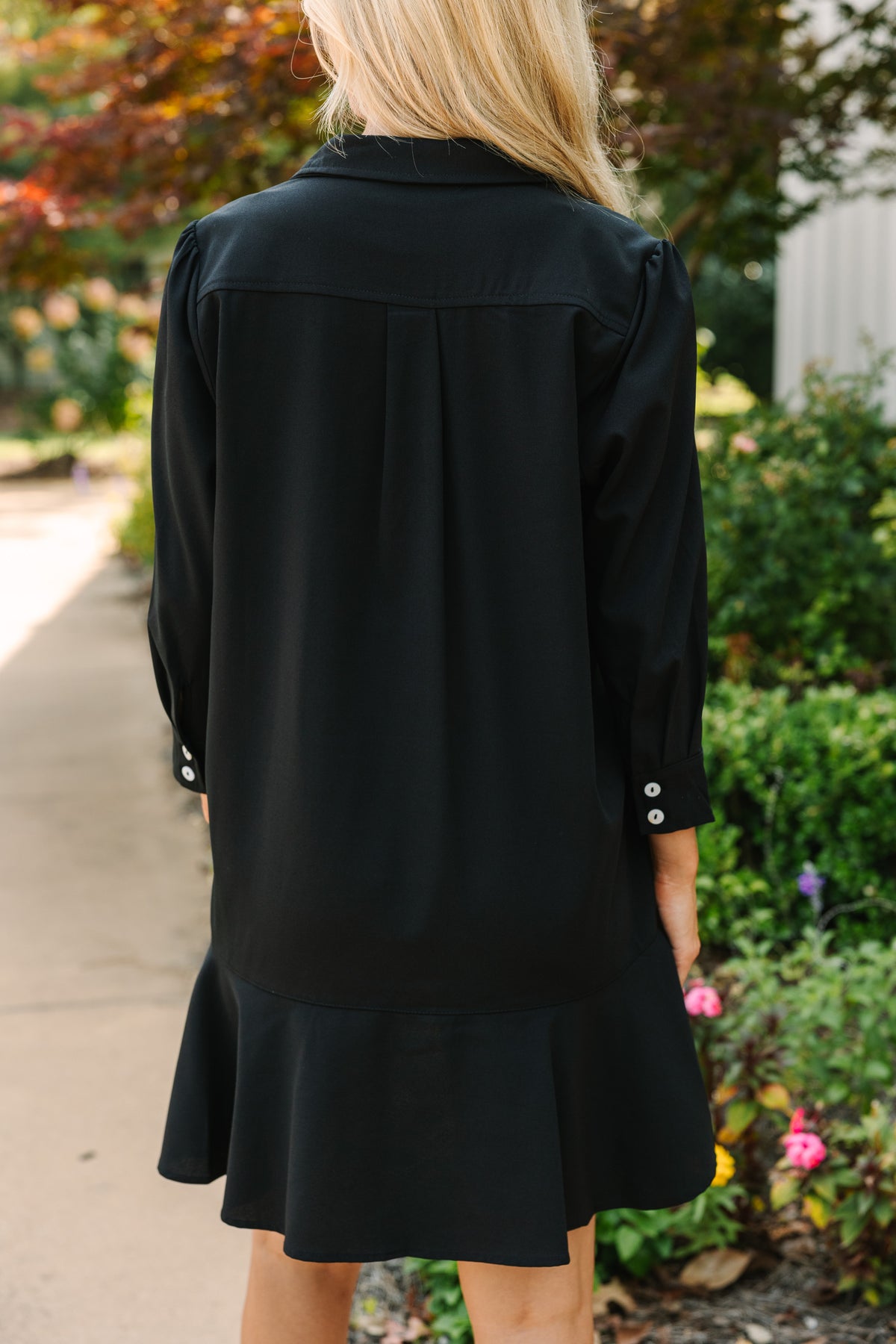 little black dress fit and flare Senza Tempo Fashion Carmel Dress - Black