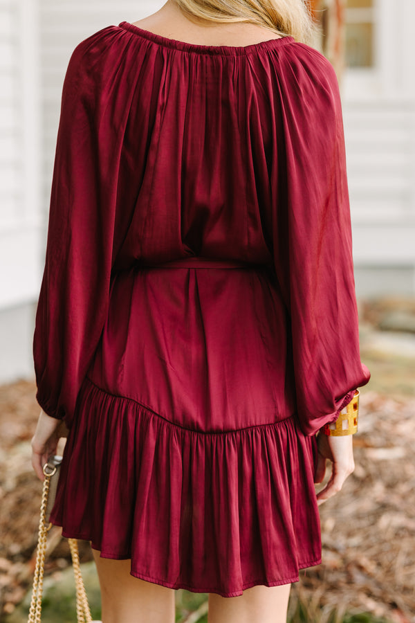 the red dress boutique Spinning Round Burgundy Red Dress – Shop the Mint