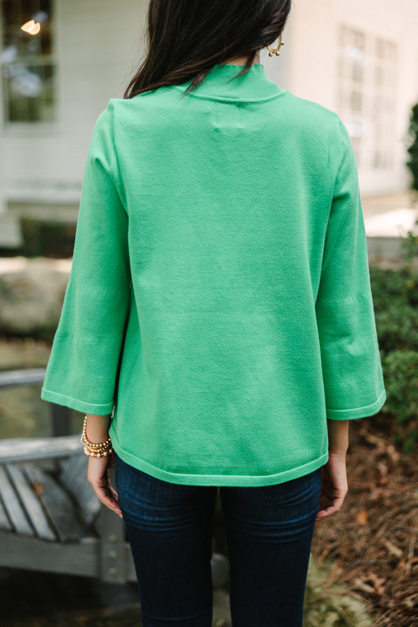 Take You There Kelly Green Sweater