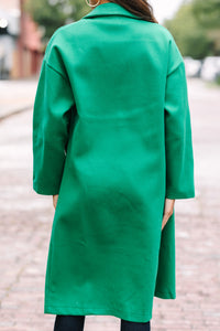 Off To The City Kelly Green Coat