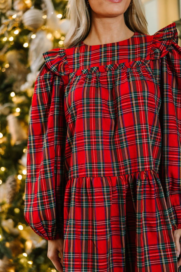 It's All Possible Red Tartan Plaid Babydoll Dress Shop the Mint It's All Possible Red Tartan Plaid Babydoll Dress Shop the Mint