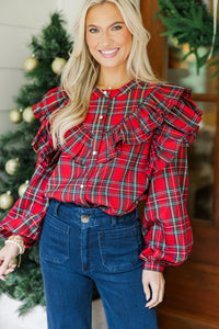 plaid blouses, holiday blouses, boutique blouses, shop the mint