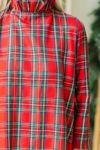 This Is It Red Tartan Plaid Swing Dress