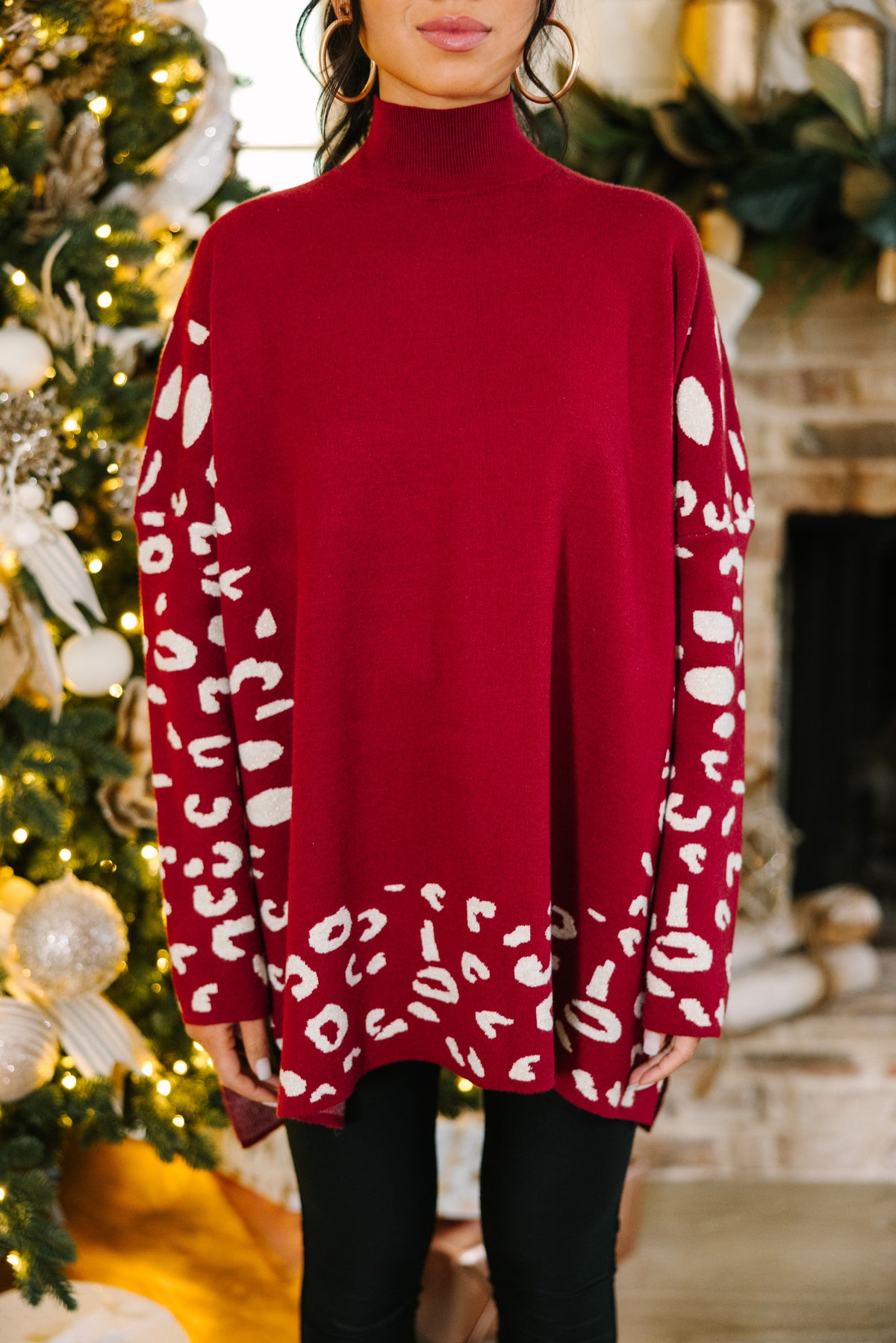 All In Theory Red Leopard Sweater Tunic – Shop the Mint