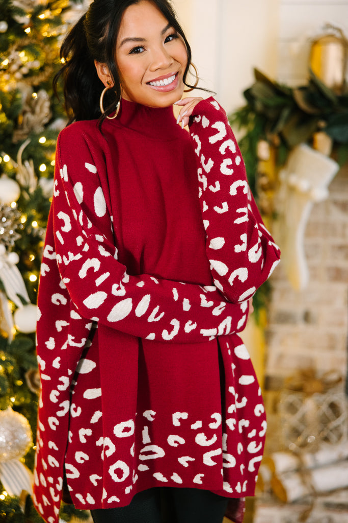 All In Theory Red Leopard Sweater Tunic – Shop the Mint