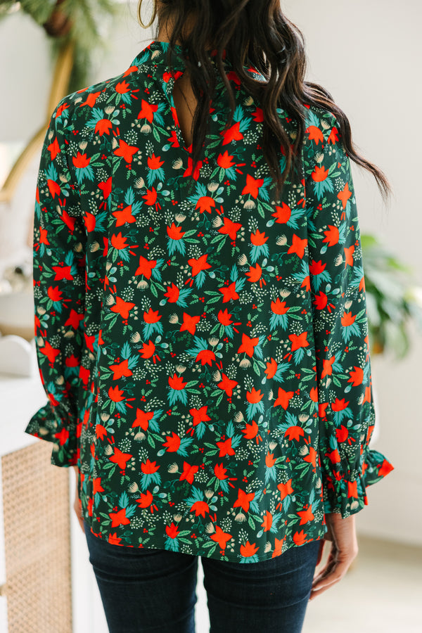 Tried And True Emerald Green Holly Ruffled Blouse – Shop the Mint