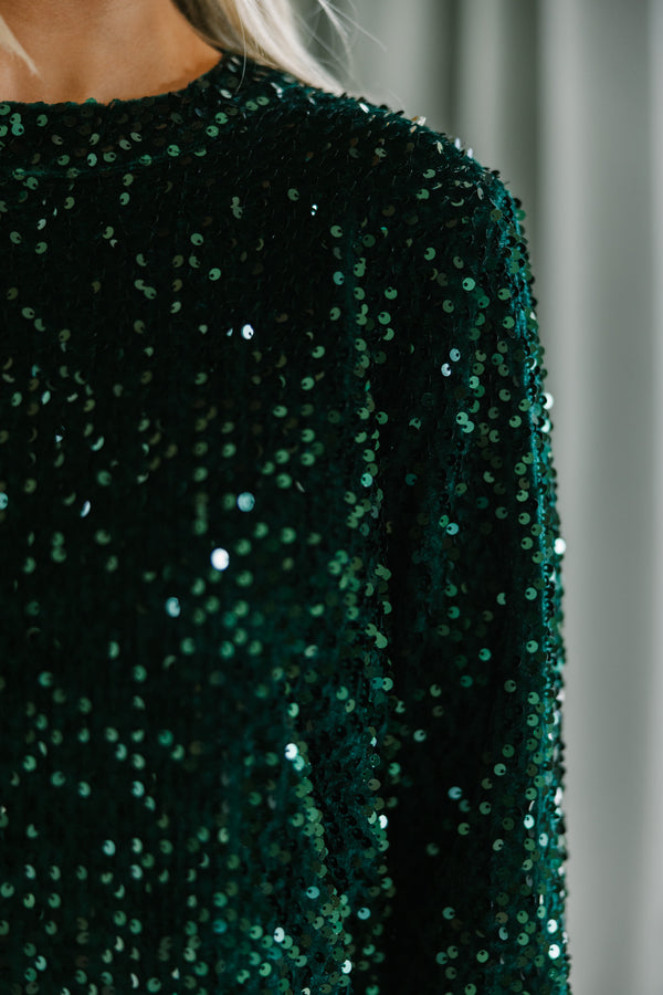 City Lights Emerald Green Sequin Dress – Shop the Mint