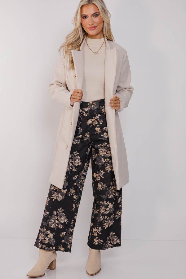 City Streets Oatmeal Brown Coat