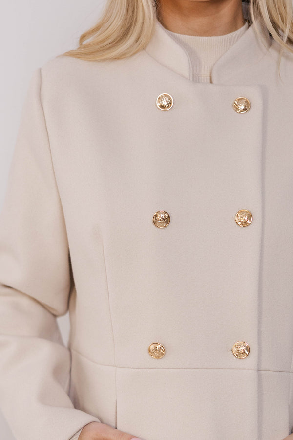 City Streets Oatmeal Brown Coat