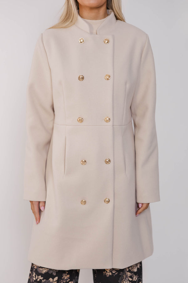 City Streets Oatmeal Brown Coat