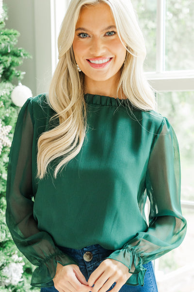 Dream Of The Day Emerald Blouse – Shop the Mint