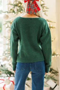 Feeling Your Best Self Emerald Green Sweater