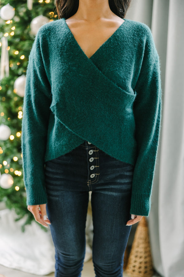 Feeling Your Best Self Emerald Green Sweater