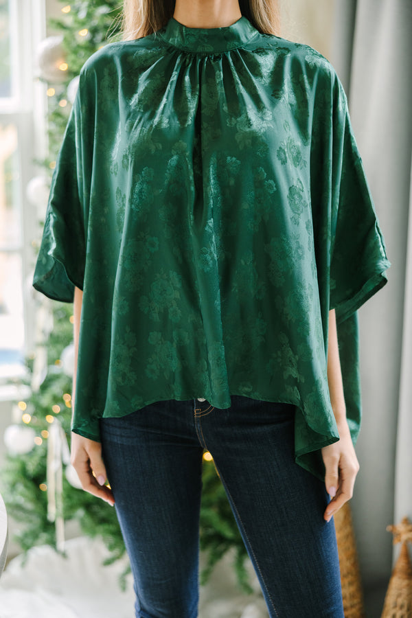 Look At You Emerald Floral Blouse