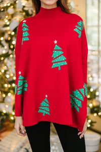 Quick Decisions Red Christmas Tree Sweater