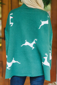 PREORDER: Quick Decisions Emerald Green Reindeer Sweater