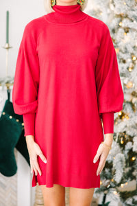red sweaters dresses, cute online boutique, cozy holiday sweater dresses