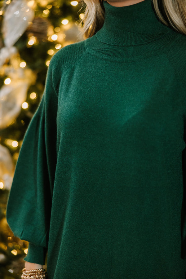 Wherever You Go Emerald Turtleneck Sweater Dress – Shop the Mint
