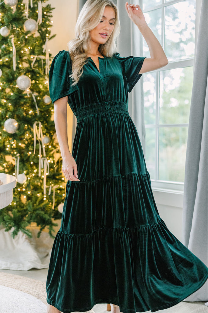 Always Turn To You Emerald Green Velvet Maxi Dress – Shop the Mint