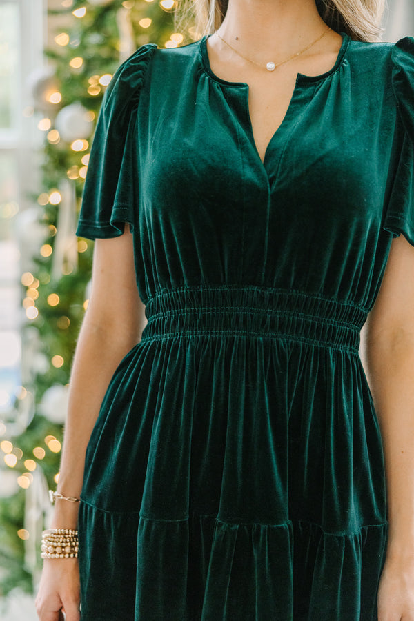 velvet dress, green dress, green holiday dress, velvet holiday dresses