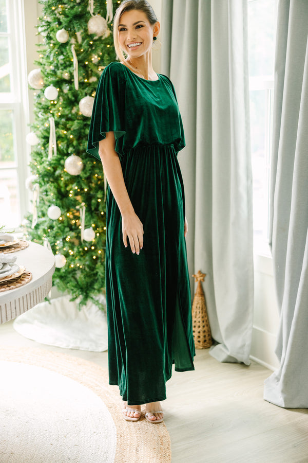 Out On The Dance Floor Emerald Green Velvet Maxi Dress – Shop the Mint