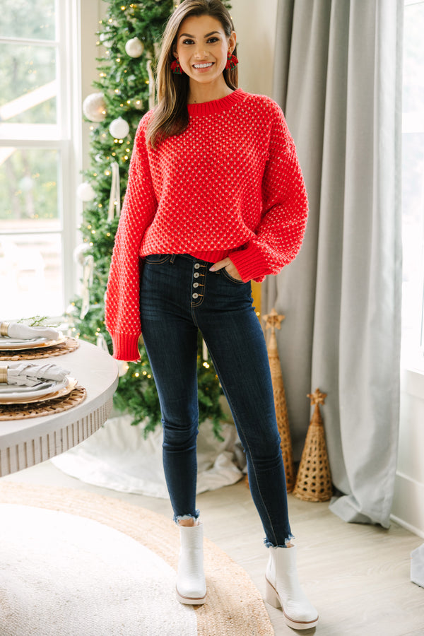 On My Way Red Chunky Knit Sweater – Shop the Mint