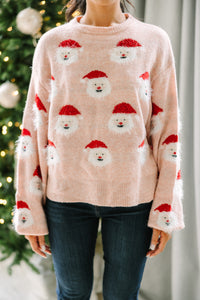 holiday sweaters, pink christmas sweater, novelty holiday sweaters, santa sweaters