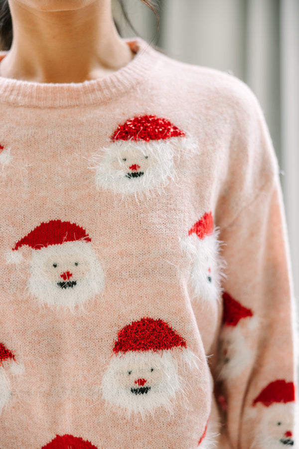 holiday sweaters, pink christmas sweater, novelty holiday sweaters, santa sweaters