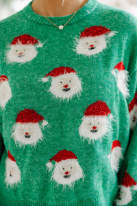holiday sweaters, green christmas sweater, novelty holiday sweaters, santa sweaters