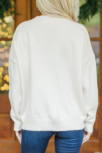 Feeling Grinchy Cream White Script Sweater