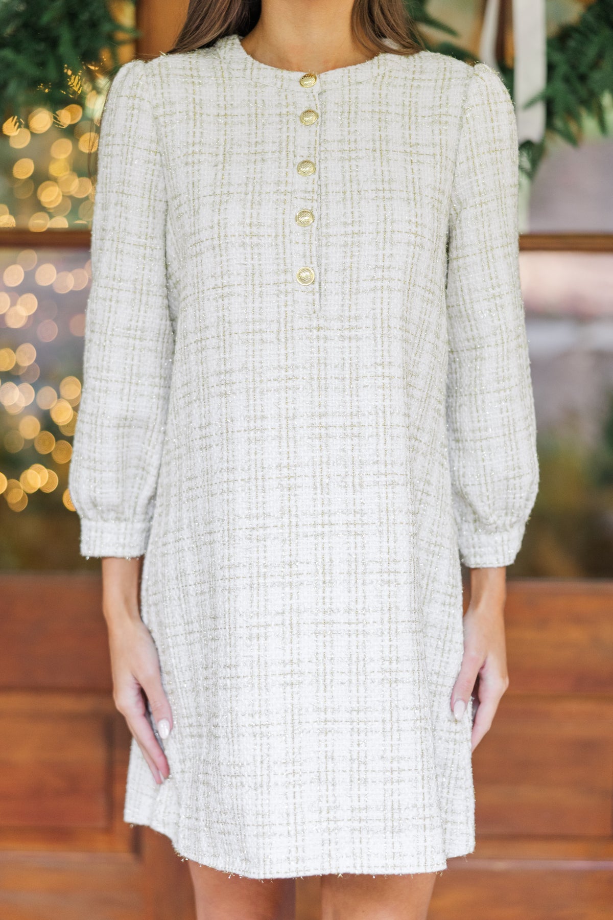 Feeling Like A Queen White Tweed Dress – Shop the Mint