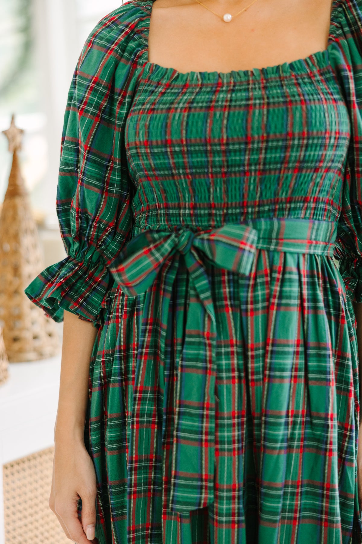 All I Want Green Tartan Plaid Midi Dress – Shop the Mint