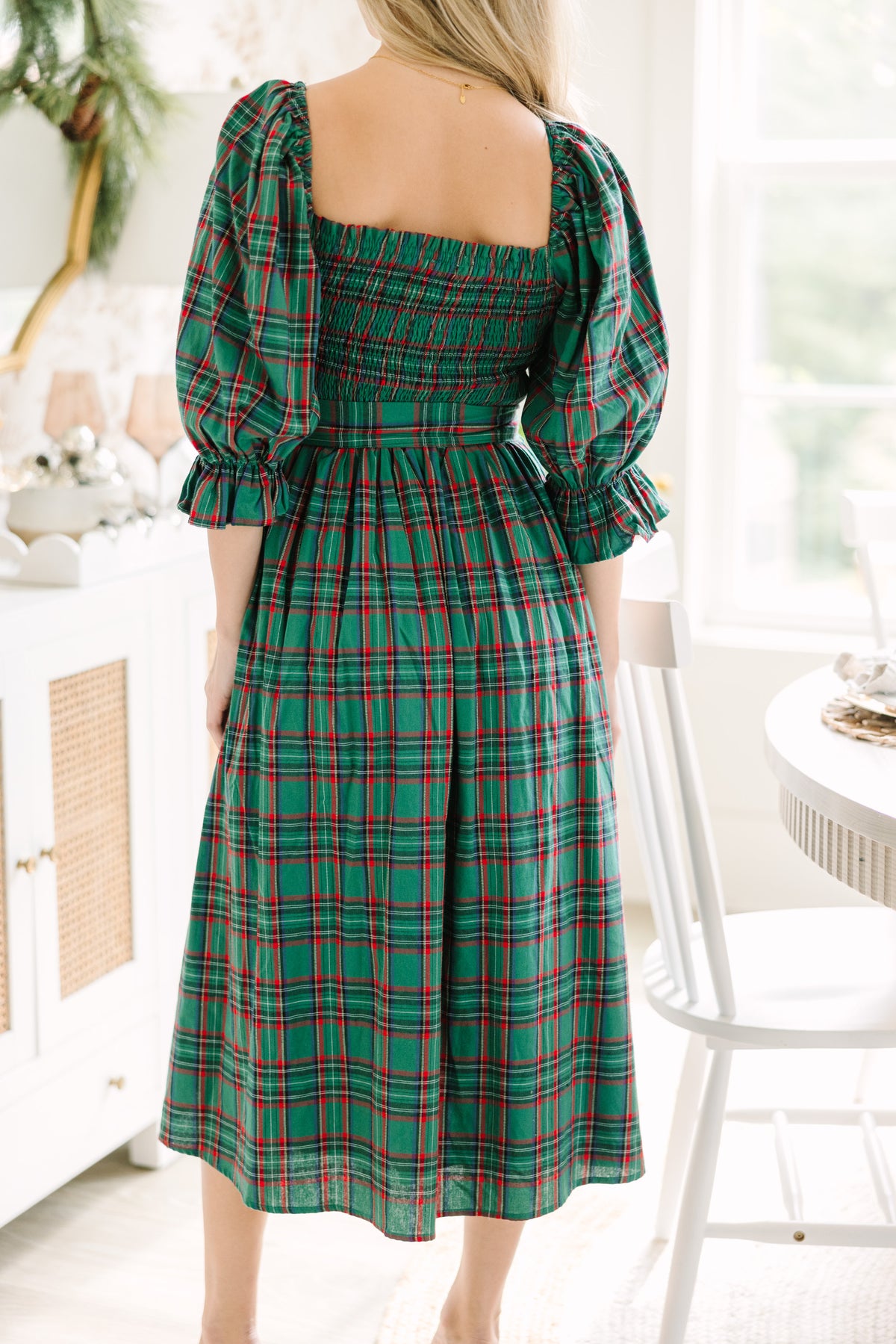 open lace back dress Margot Tartan Dress by Hearts & Roses London X-Small main image 0